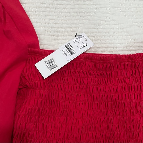 BNWT Topshop Ruffle Detail Shirred Waist Cropped Top - Picture 5 of 5